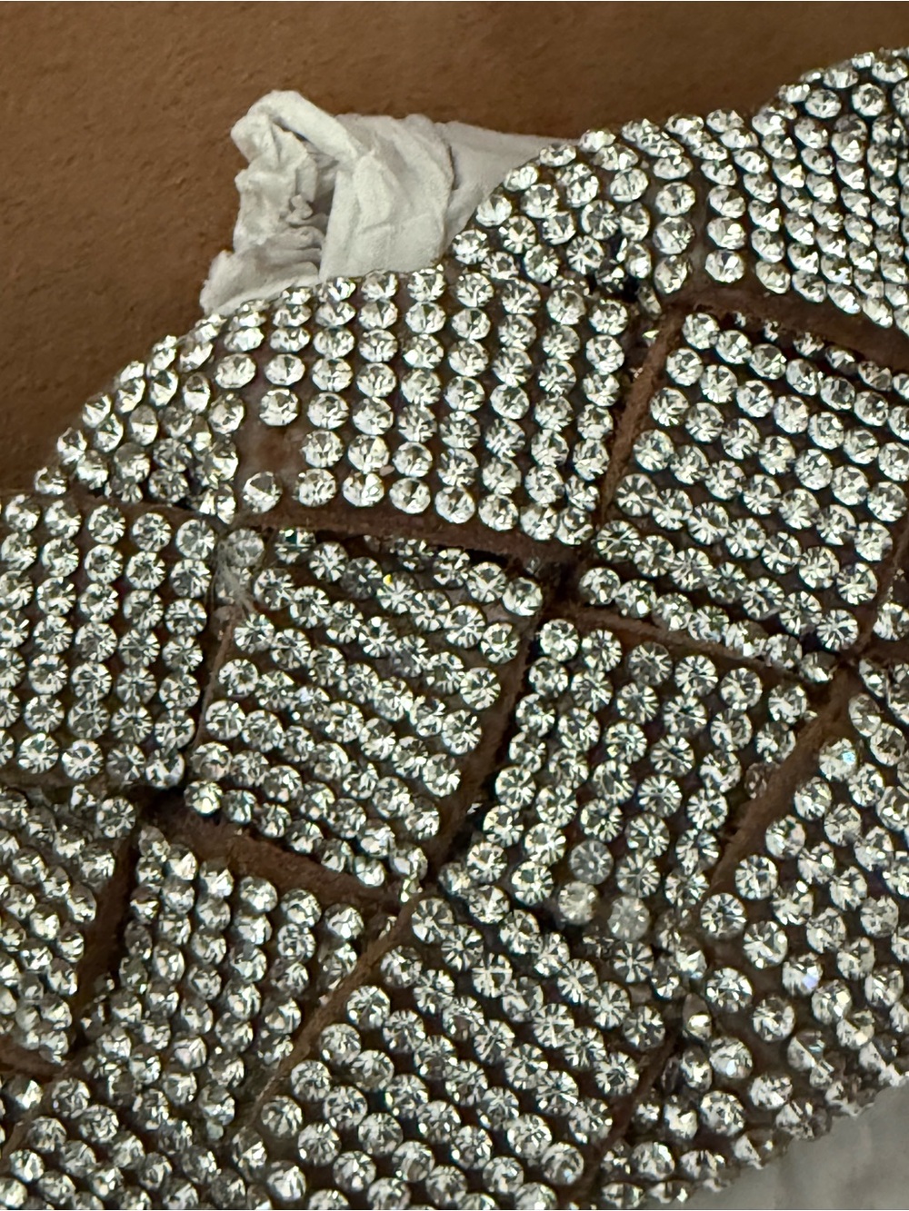 Steve Madden Taupe Braided Crystal Slide Sandals - Picture 4 of 6